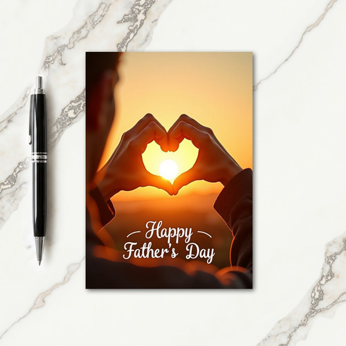 Sunset Heart Sweet Fathers Day Card