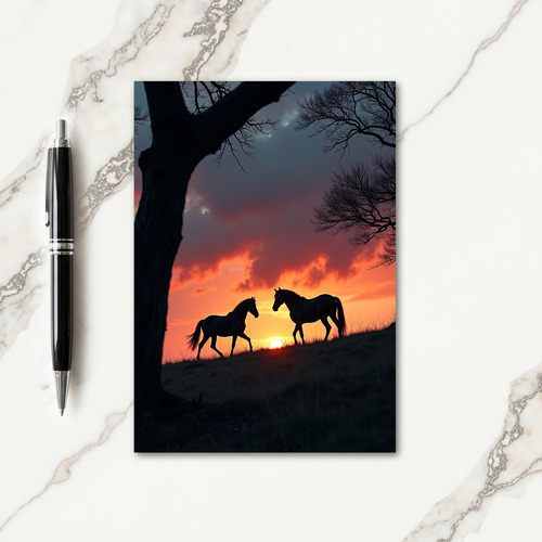 Sunset Horse Birthday Card