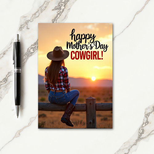 Sunset Mother Illustration Card