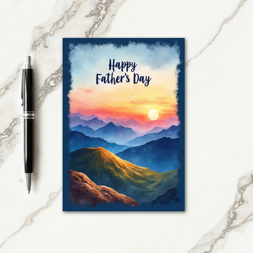 Sunset Mountain Fathers Day Card