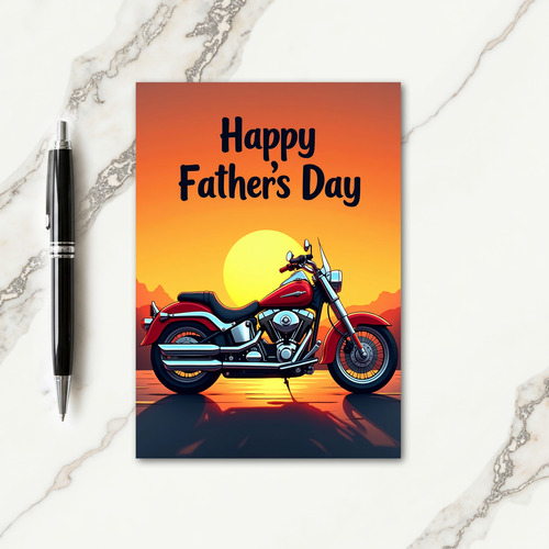 Sunset Ride Fathers Day Card