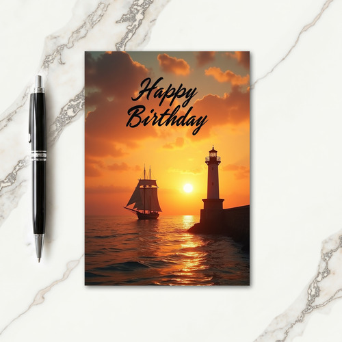 Sunset Sail Birthday Card