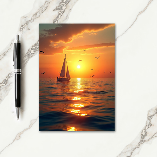 Sunset Sail Fathers Day Card