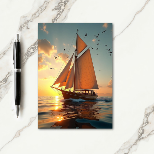 Sunset Sailboat Fathers Day Card
