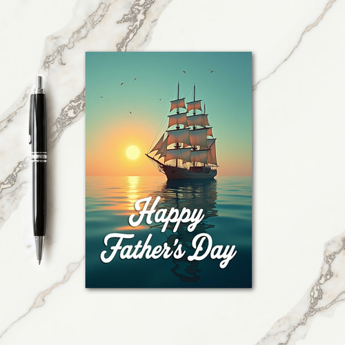 Sunset Sailing Fathers Day Card