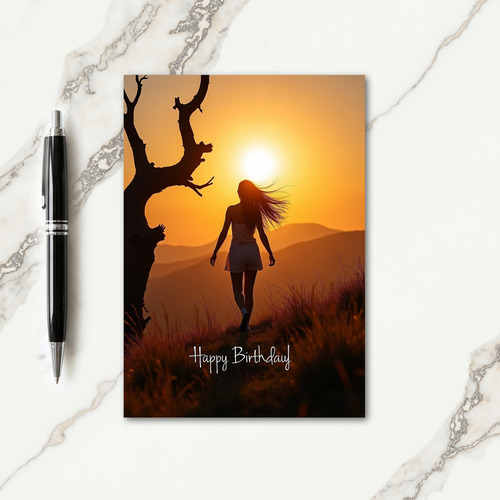 Sunset Silhouette Birthday Card