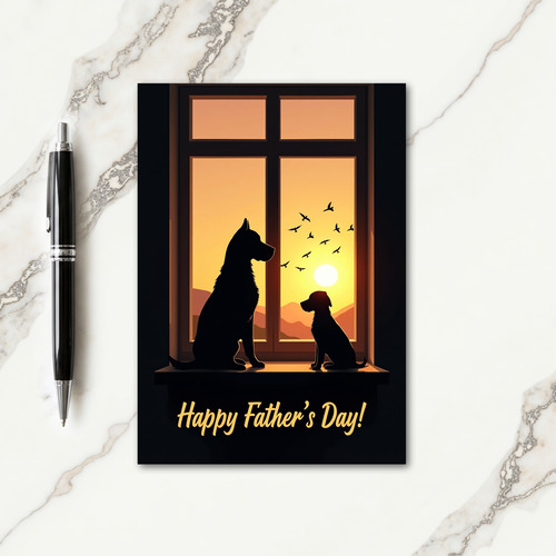 Sunset Silhouette Fathers Card