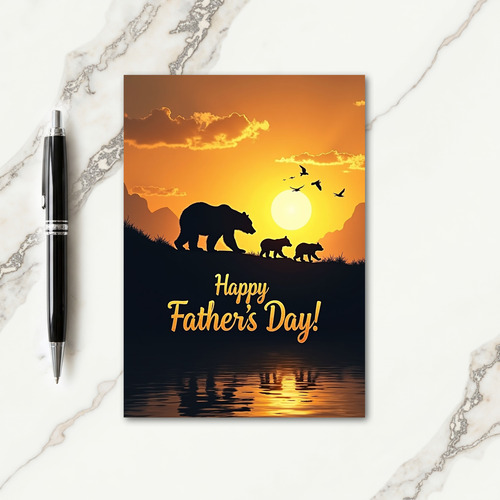 Sunset Silhouette Fathers Day Card