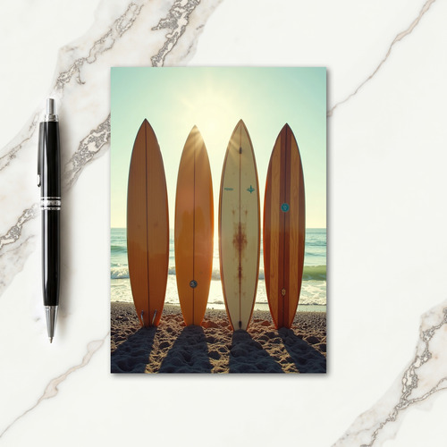 Sunset Surfboard Birthday Card
