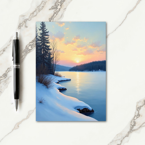 Sunset Winter Glow Christmas Card thumbnail