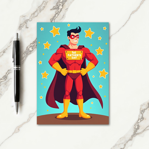 Super Dad Comic Book Style Card
