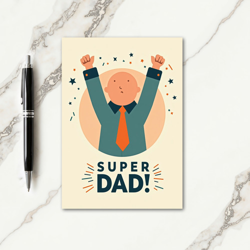 Super Dad Retro Style Card