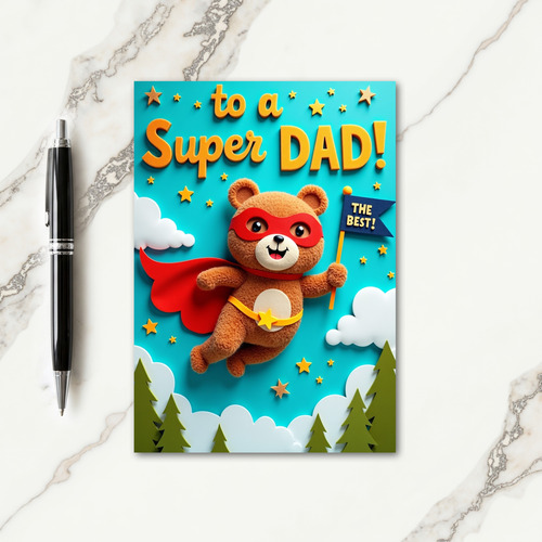 Super Hero Dads Day Felt Art Card