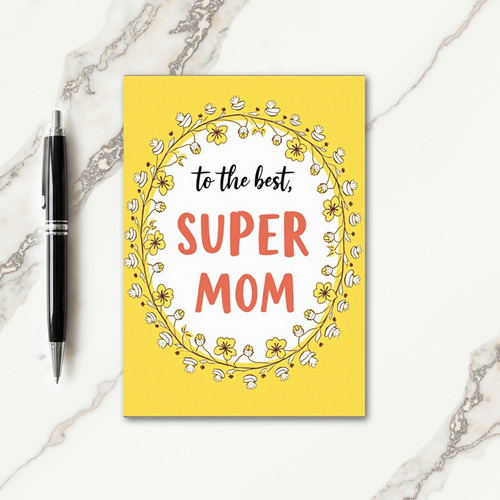 Super Mom Floral Tribute Card