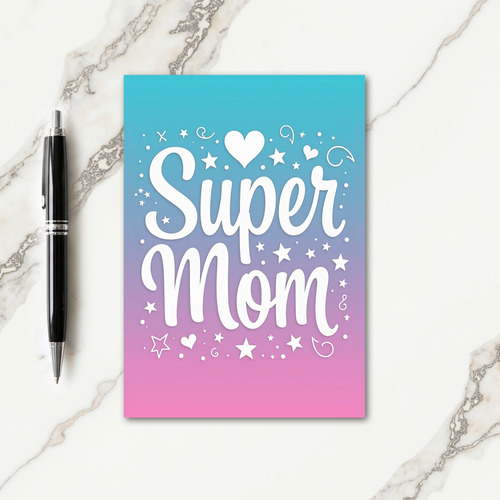 Super Mom Pastel Sky Card