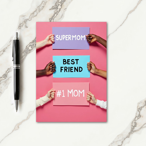 Supermom Best Friend Number 1 Mom Card