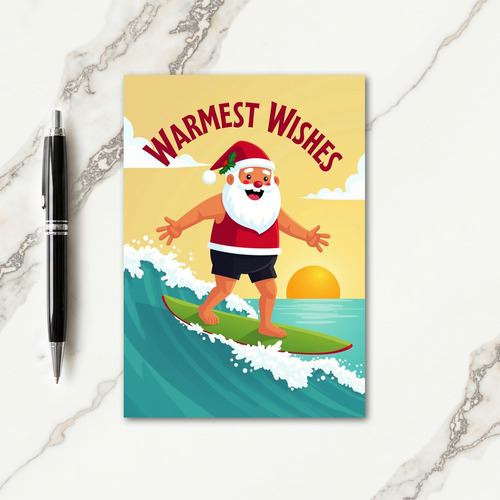 Surfing Christmas Wave Card