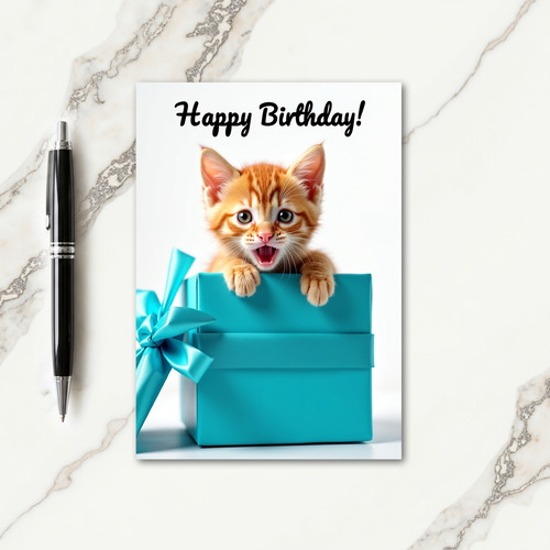 Surprise Cat Birthday Card