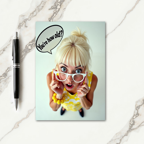Surprise Yellow Birthday Card