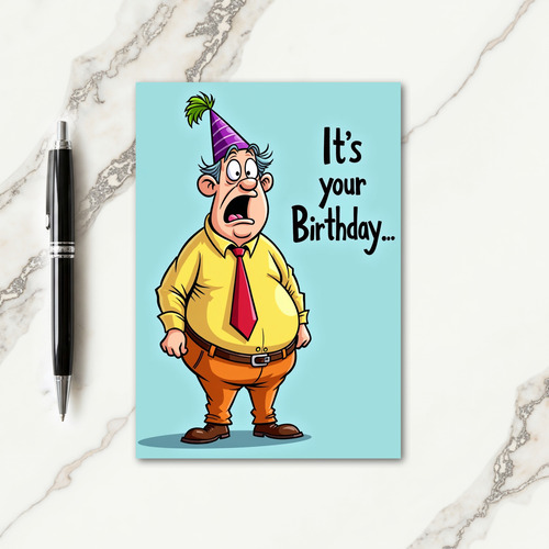 Surprised Birthday Cartoon Card