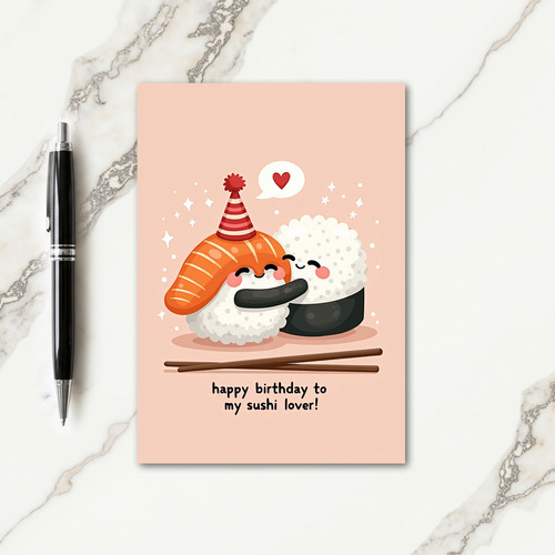 Sushi Sweet Birthday Illustration Card