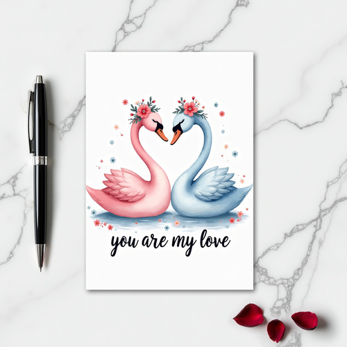 Swan Love Story Card