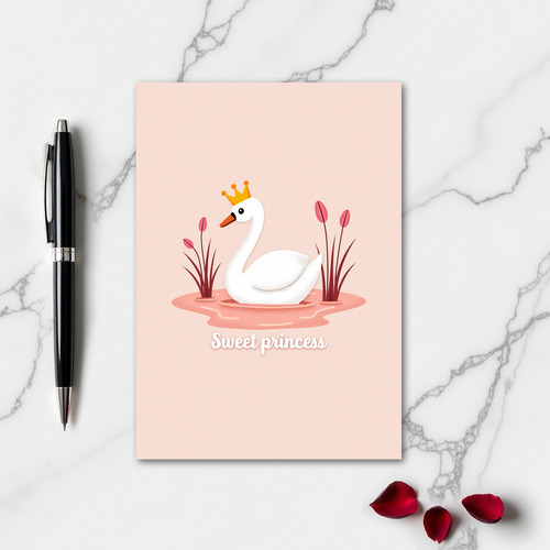 Swan Princess Pink Pattern Card