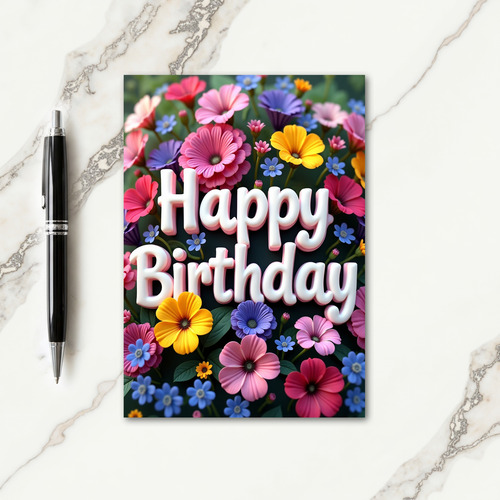 Sweet 3D Lettering Birthday Card