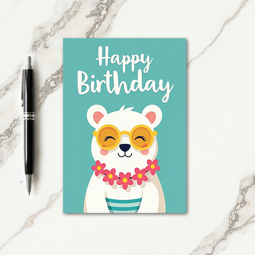 Sweet Animal Spectacled Birthday Card