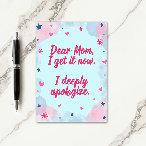 Sweet Apology Hearts Mothers Day Card