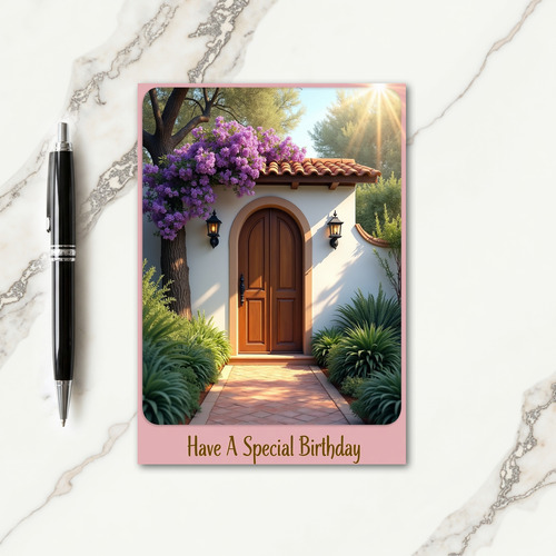 Sweet Arched Doorway Birthday Card