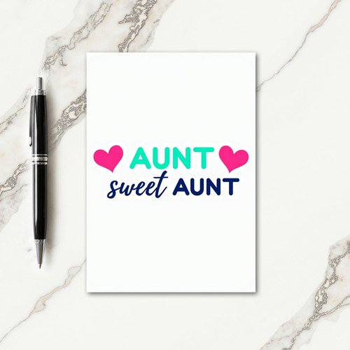 Sweet Aunt Fuchsia Heart Card