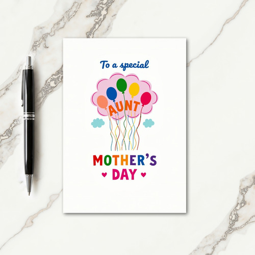 Sweet Aunt Mothers Day Balloons Card