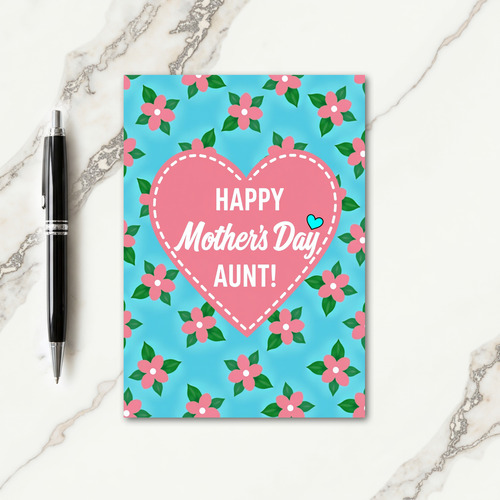 Sweet Aunt Mothers Day Heart Card