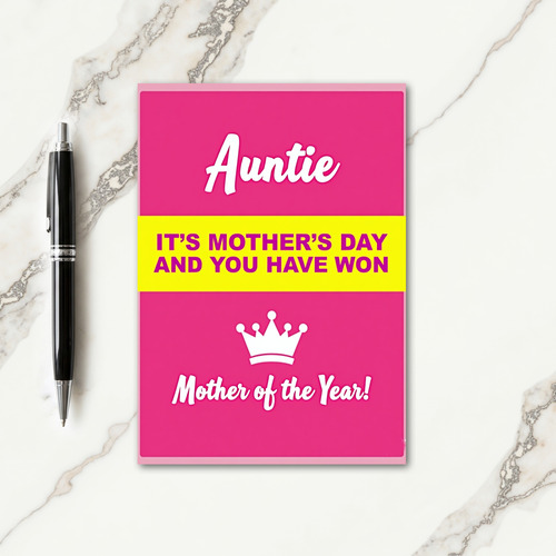 Sweet Auntie Mothers Day Crown Card