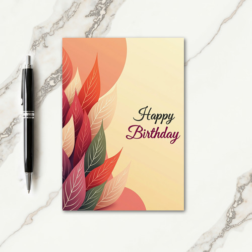 Sweet Autumn Leaves Birthday Card