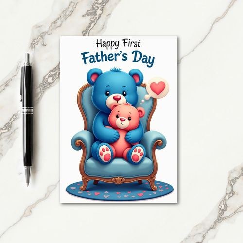 Sweet Azure Plush Fathers Day Card