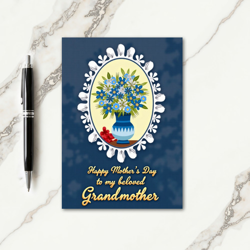 Sweet Azure Vase Mothers Day Card