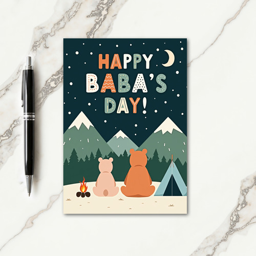 Sweet Babas Day Block Print Card