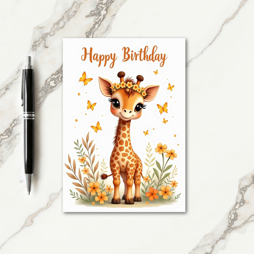 Sweet Baby Animal Floral Birthday Card