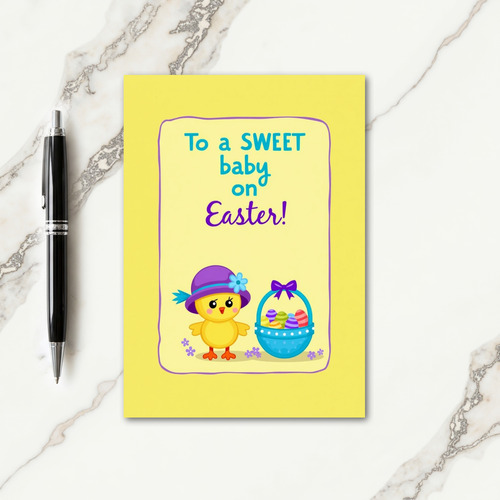 Sweet Baby Easter Faux Gold Foil Card