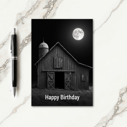 Sweet Barn Night Birthday Card