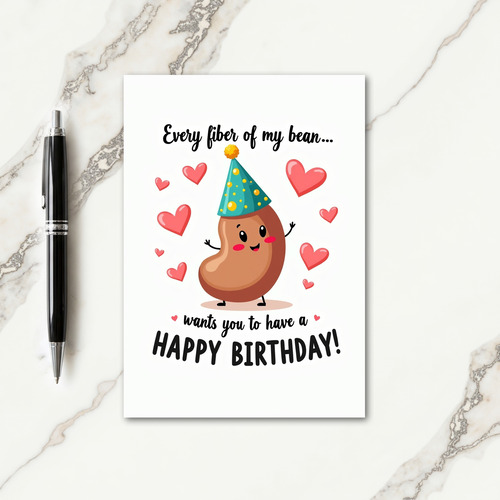 Sweet Bean Character Birthday Card