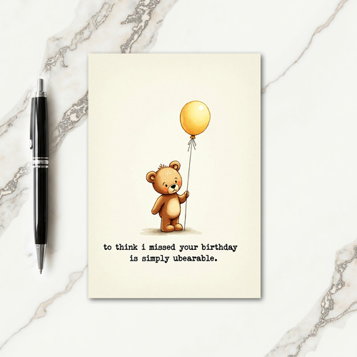 Sweet Bear Balloon Card