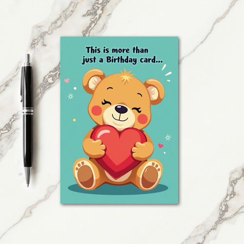 Sweet Bear Birthday Heart Card