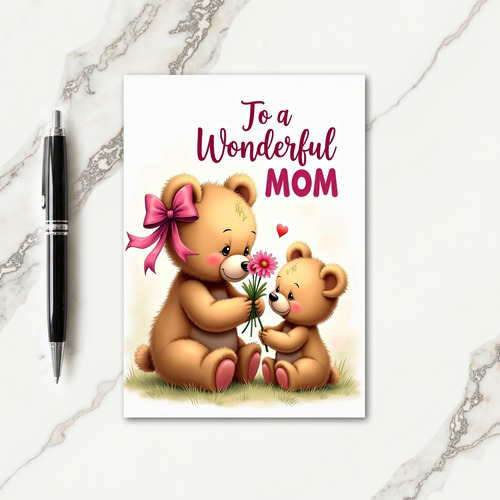 Sweet Bear Moms Day Scene Card