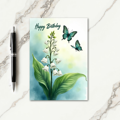 Sweet Bell Flower Birthday Card