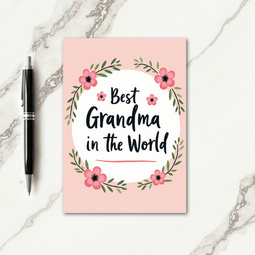 Sweet Best Grandma Floral Card