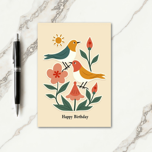 Sweet Birds Birthday Card