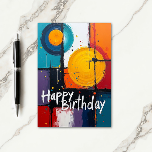 Sweet Birthday Abstract Art Card